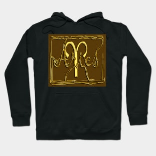 Aries a zodiac sign in 3D gold look Hoodie